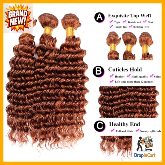 Brazilian Human Hair Extensions Deep Wave Bundles No Tangle Virgin Hair main image 7